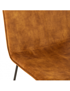 Chaise lounge effet daim ocre