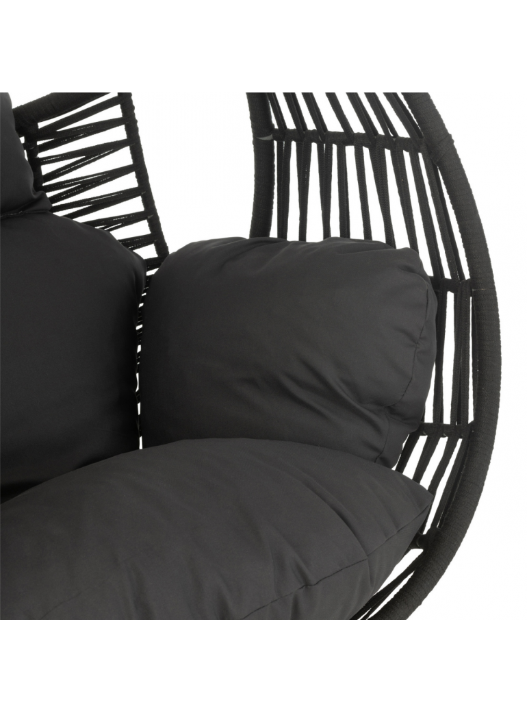 chaise de jardin suspendue noir