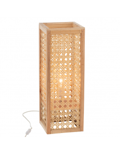 Lampe rectangulaire en bambou et rotin