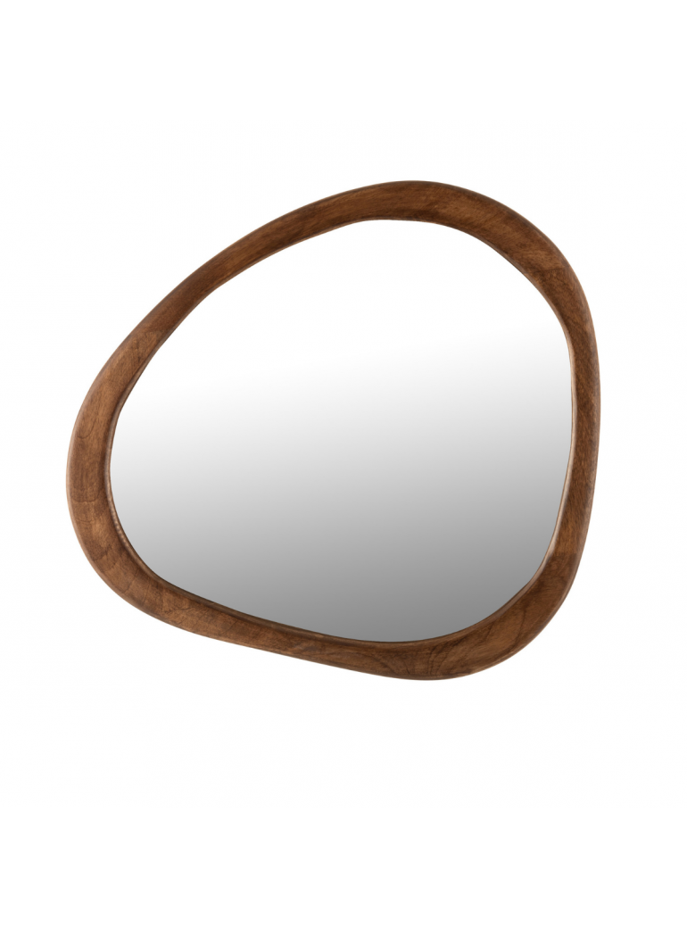 Miroir irrégulier en bois de manguier