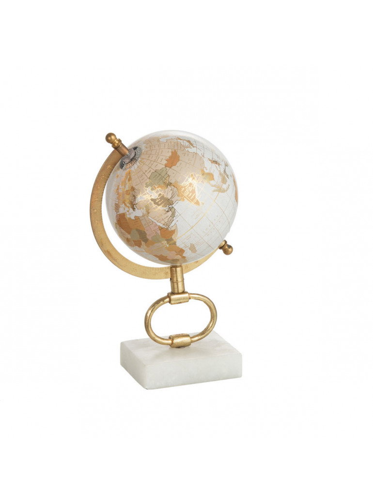 Globe sur pied en marbre blanc
