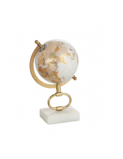 Globe sur pied en marbre blanc