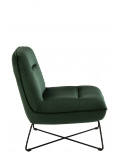 Chaise de salon en velours vert