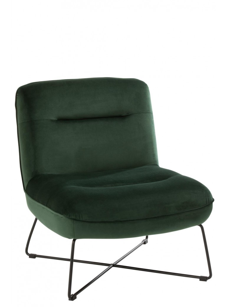 Chaise en velours vert