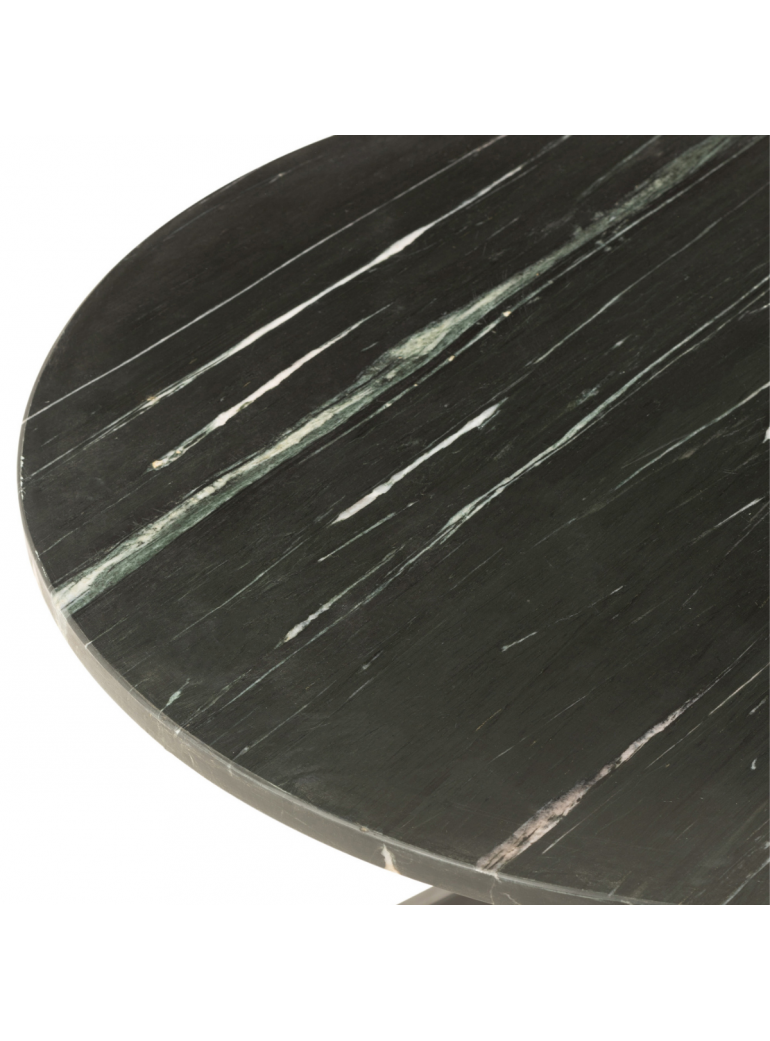 Table basse ronde en marbre noir