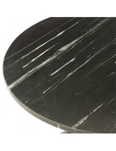Table basse ronde en marbre noir