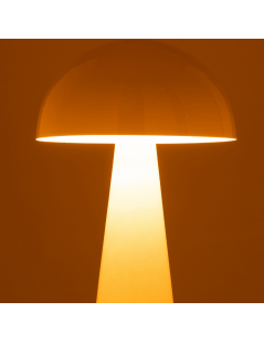 Grande lampe type champignon en métal blanc