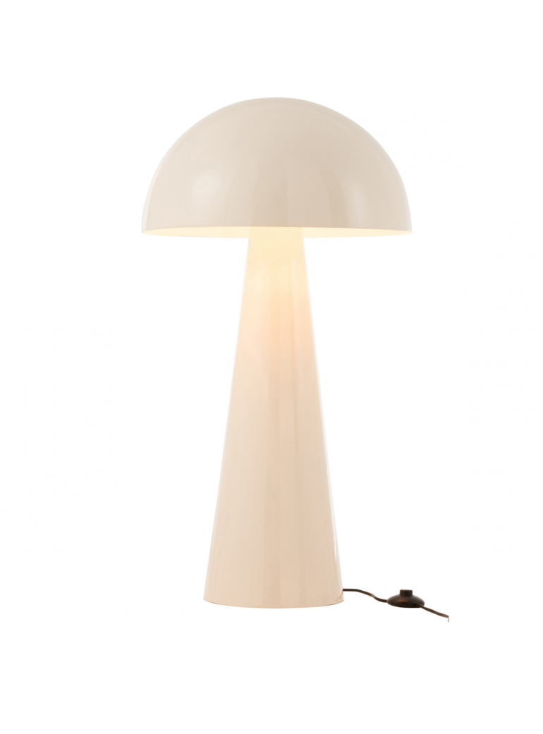 Grande lampe type champignon en métal blanc